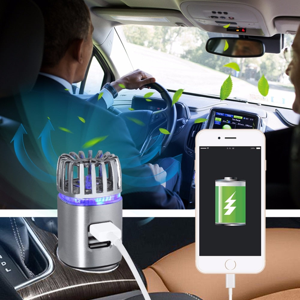 2-in-1 Car Charger & Air Purifier