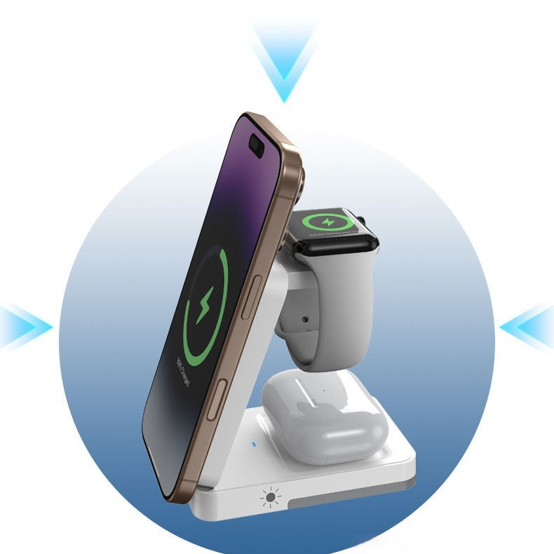 Foldable Portable 3-in-1 Wireless Charger front view