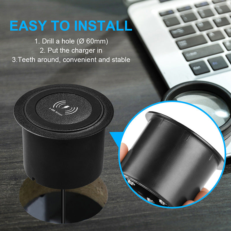 3-in-1 Desktop Wireless Charger with Hidden USB Port