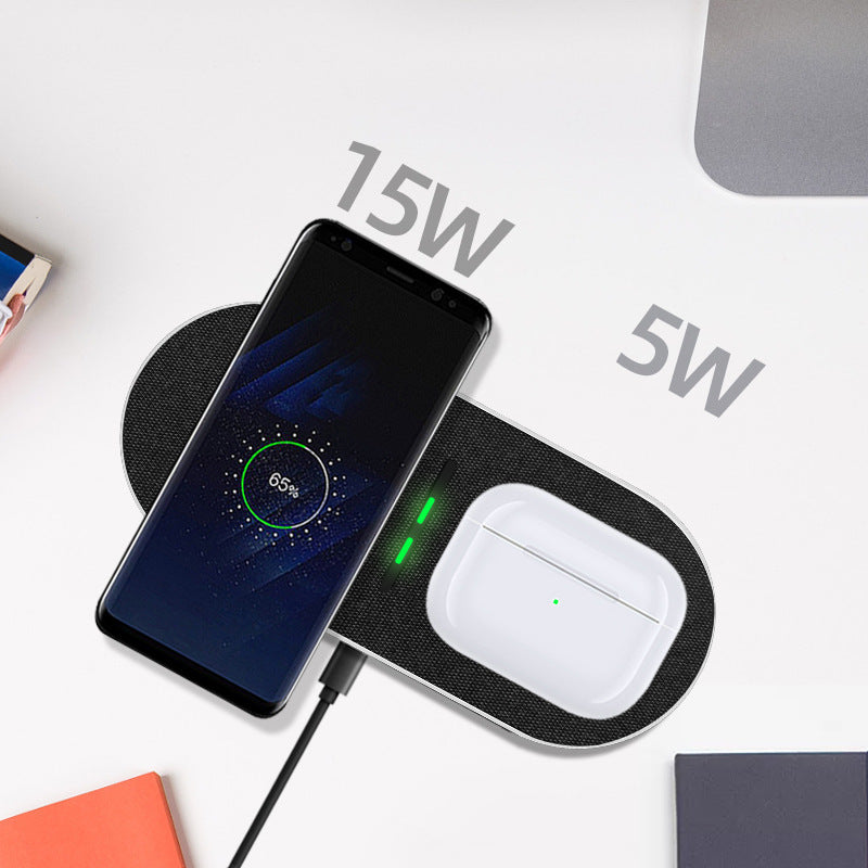 2-in-1 Wireless Fast Charger 15W - Phone & Earbuds