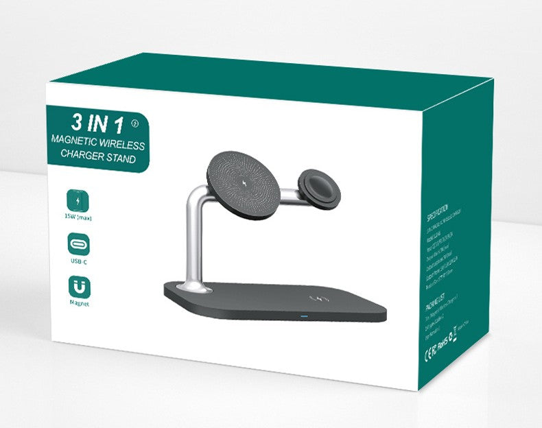 Magnetic 3-in-1 Wireless Charger desk use