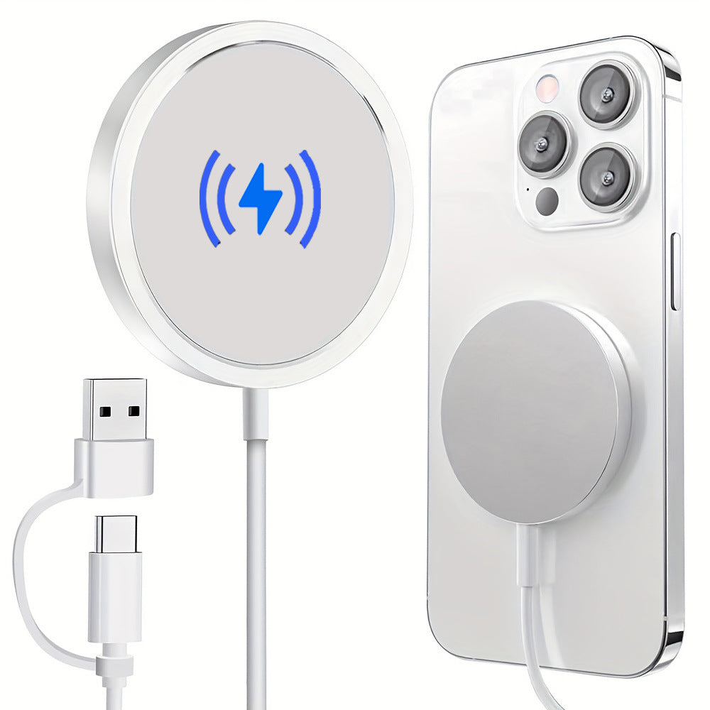 2-in-1 Ultra-Thin Magnetic Wireless Charger