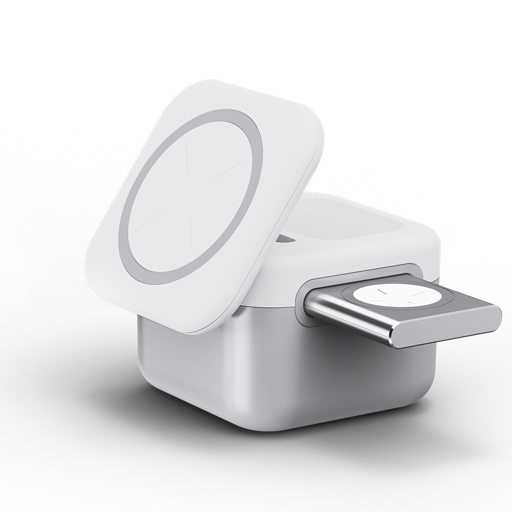 3-in-1 Wireless Charger Hidden Removable Panel Storage Front View