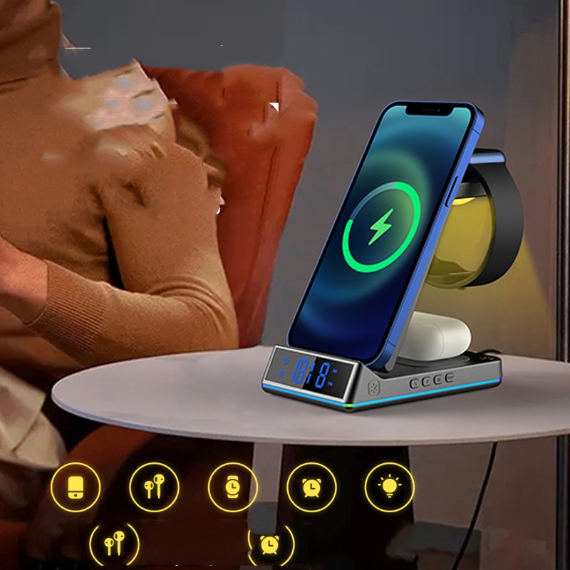 Headset Clock 5-in-1 Wireless Charger front view