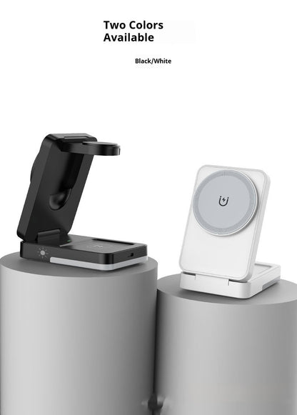 Foldable Portable 3-in-1 Wireless Charger front view