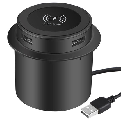 3-in-1 Desktop Wireless Charger with Hidden USB Port  