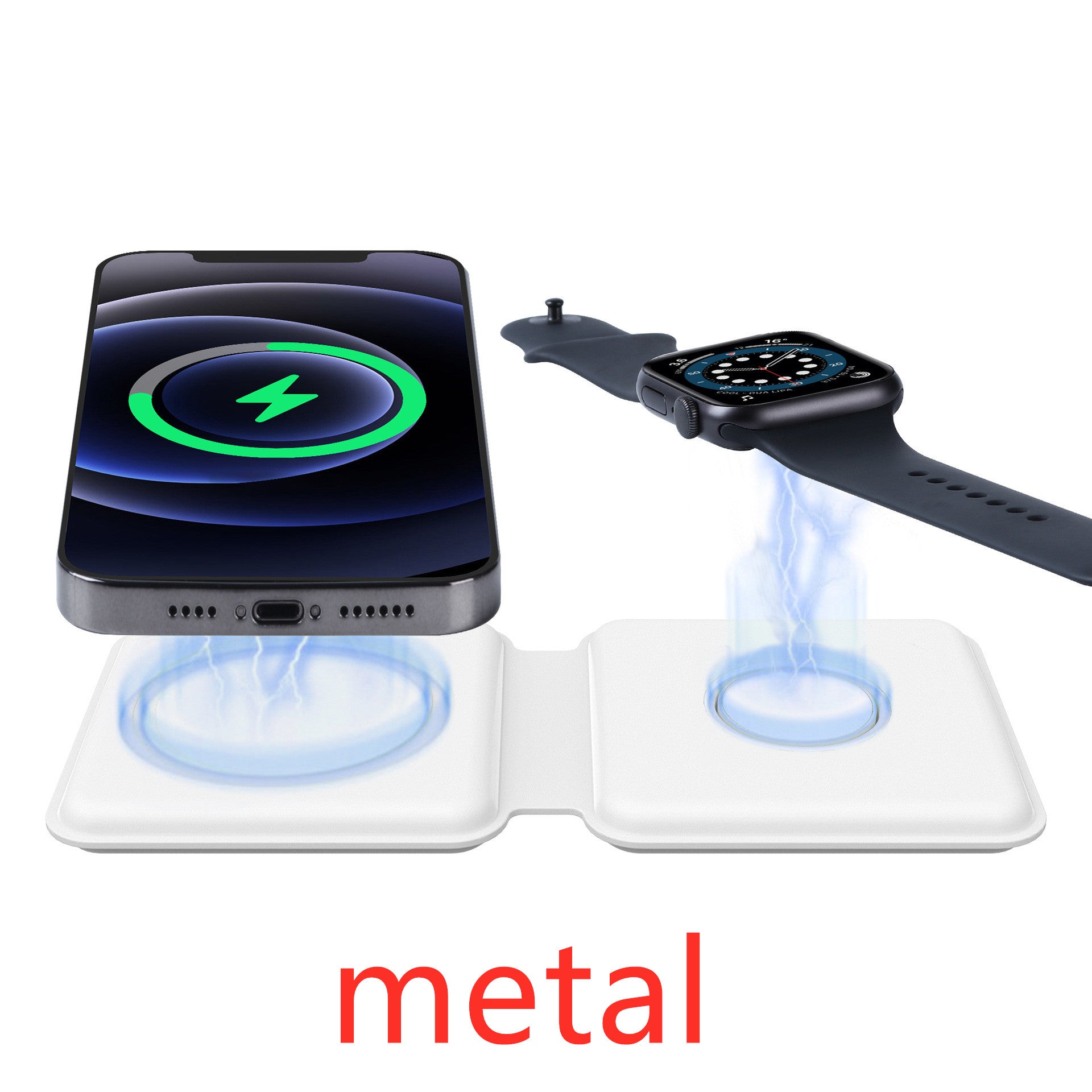 2-in-1 Magnetic Wireless Charging Dock 15W Qi Fast Charge 