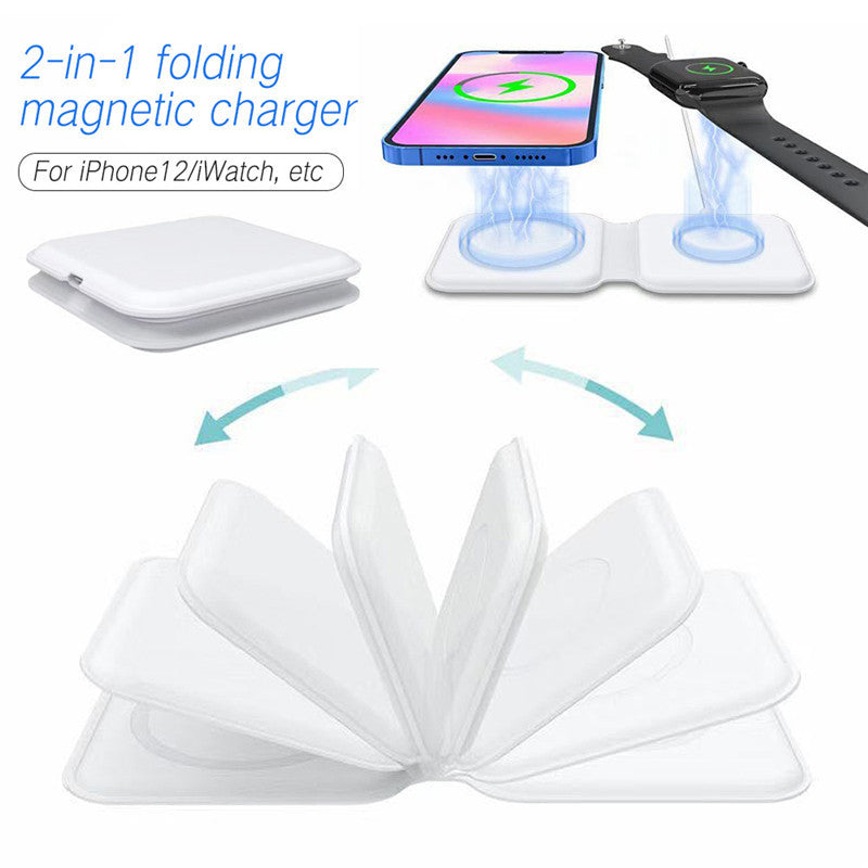 2-in-1 Magnetic Wireless Charging Dock 15W Qi Fast Charge 