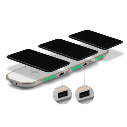 Universal 3-in-1 Qi Wireless Charger - Phone Watch &amp; Earbuds 