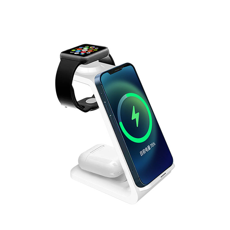 3-in-1 Upright Wireless Charger with Dual Coil - Phone Stand