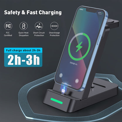 65W Fast Wireless Charger - 3-in-1 Charging Station