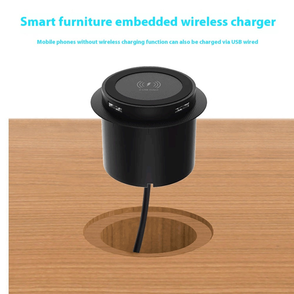 3-in-1 Desktop Wireless Charger with Hidden USB Port  