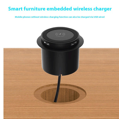 3-in-1 Desktop Wireless Charger with Hidden USB Port  