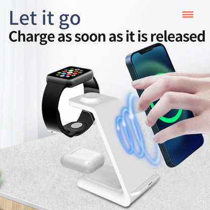 3-in-1 Upright Wireless Charger with Dual Coil - Phone Stand
