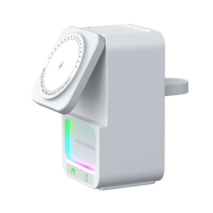 5-in-1 Wireless Charger with Bluetooth Speaker &amp; Clock 