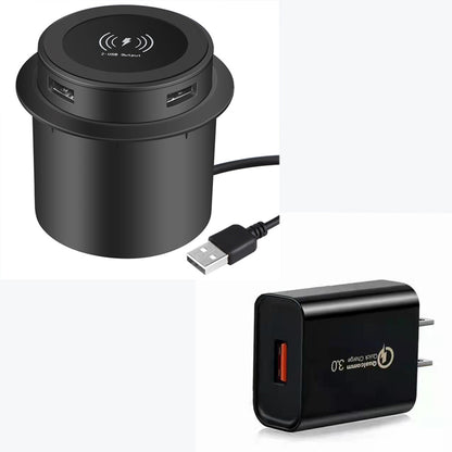 3-in-1 Desktop Wireless Charger with Hidden USB Port  