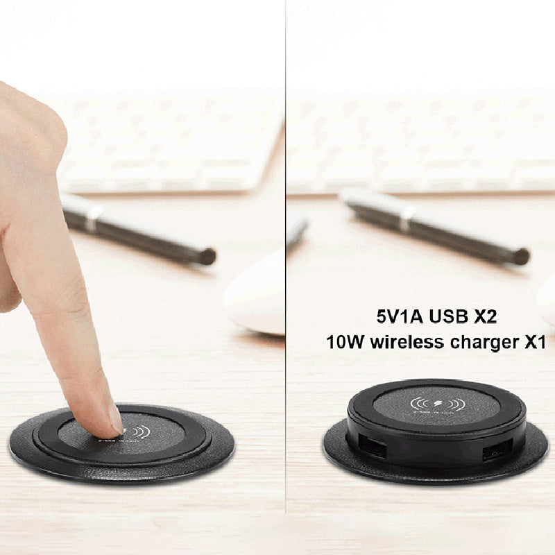 3-in-1 Desktop Wireless Charger with Hidden USB Port  