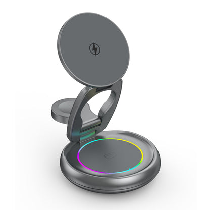 Metal 3 In 1 Wireless Rotatable Charger Bracket front view