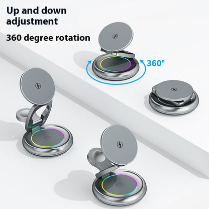 Metal 3 In 1 Wireless Rotatable Charger Bracket front view